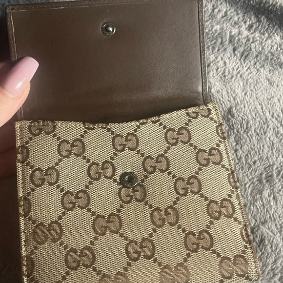 GUCCI Jackie GG Logo Canvas Leather Bifold Wallet short wallet with piston lock - Picture 14 of 15